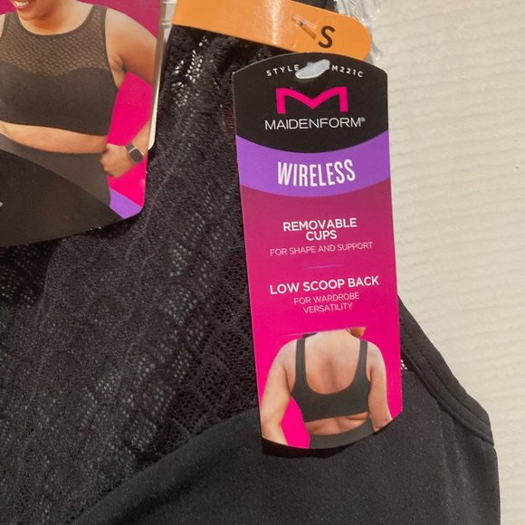 NWT Maidenform high neck pull over comfort bra black lace S - Picture 2 of 7